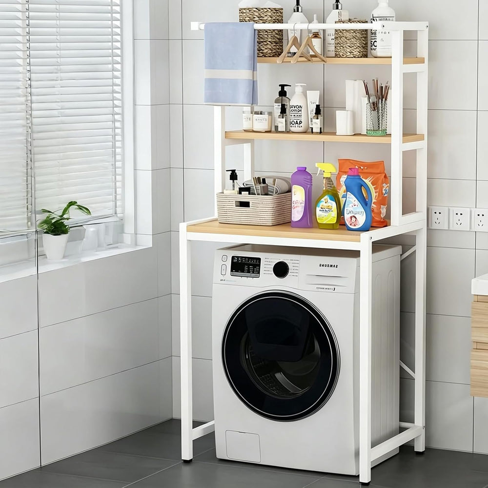 3 Tier Over Washer and Dryer Storage Rack, Height Adjustable Laundry Room She...