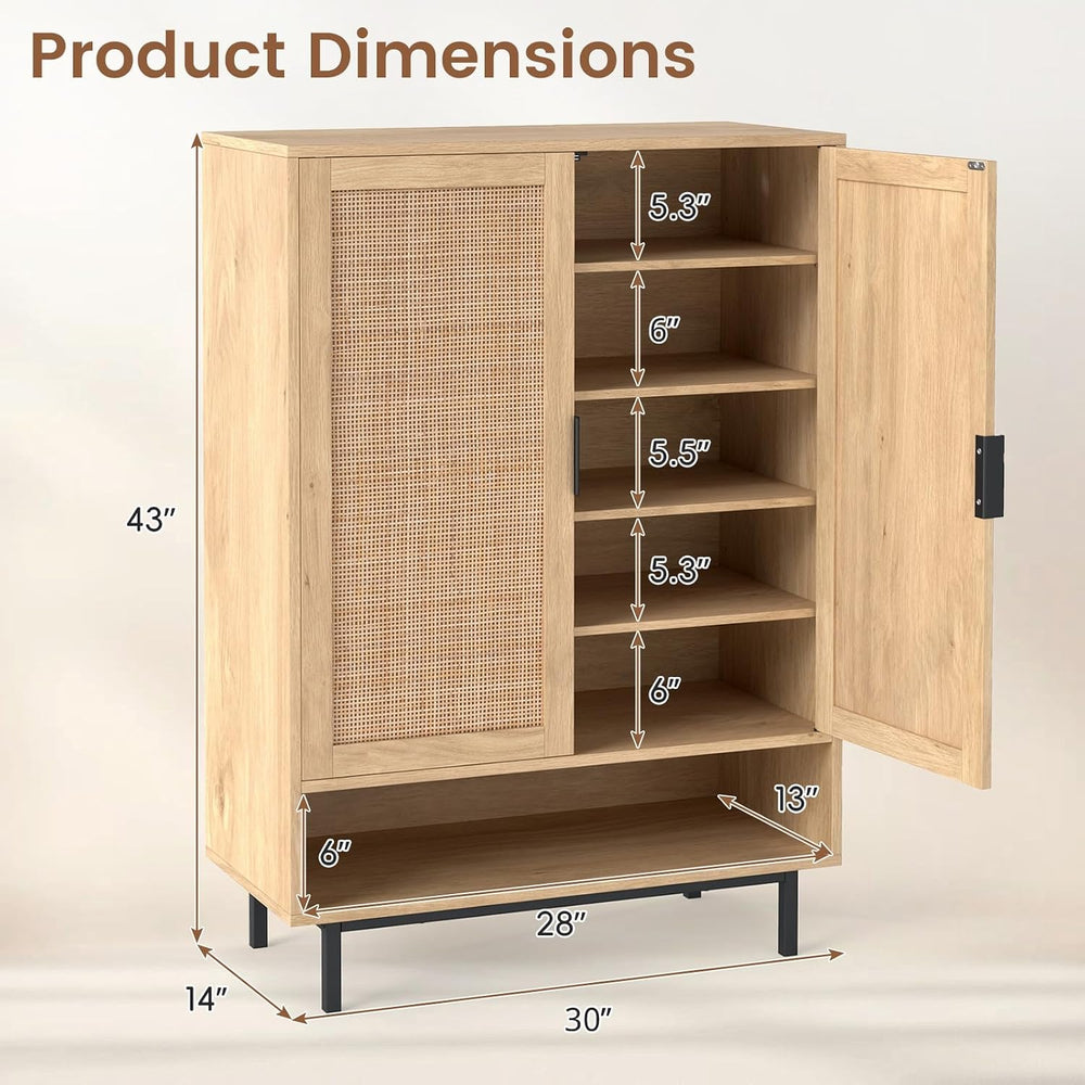 LOKO Shoe Storage Cabinet, Freestanding Hidden Shoe Cabinet (Natural)
