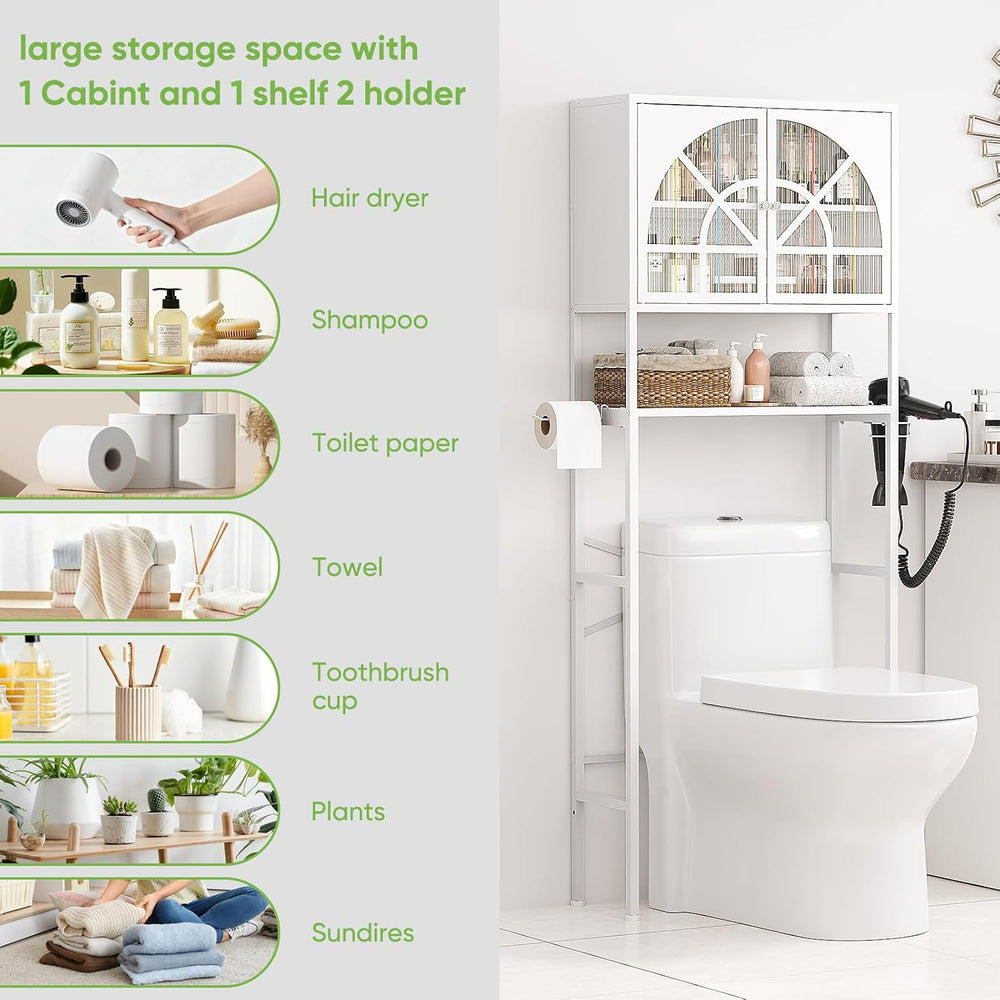 Xubialo 61"H Over The Toilet Storage Cabinet with Doors: Bathroom Organizer