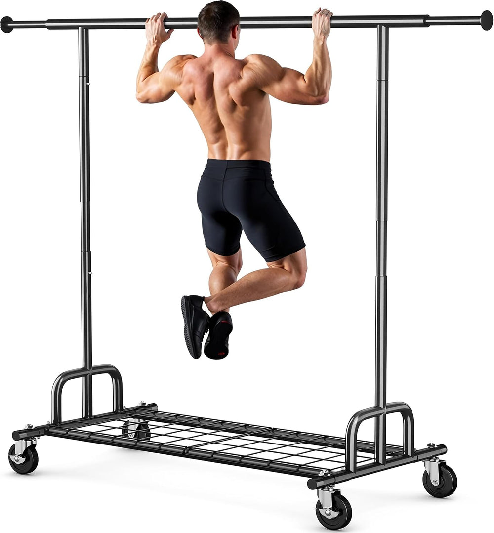 HOKEEPER Clothes Rack Collapsible Clothing Rack Capacity 525LBS Black