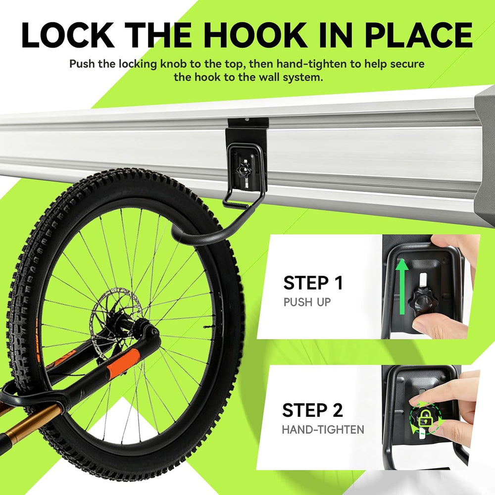 Locking Bike Storage Hooks Compatible with Gladiator GearTrack & GearWall...