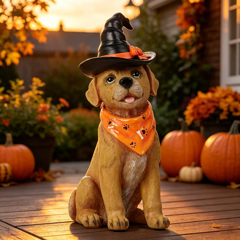 Cynkeyee Holiday Decorations Indoor Dog Statue - Halloween Decor Figurine