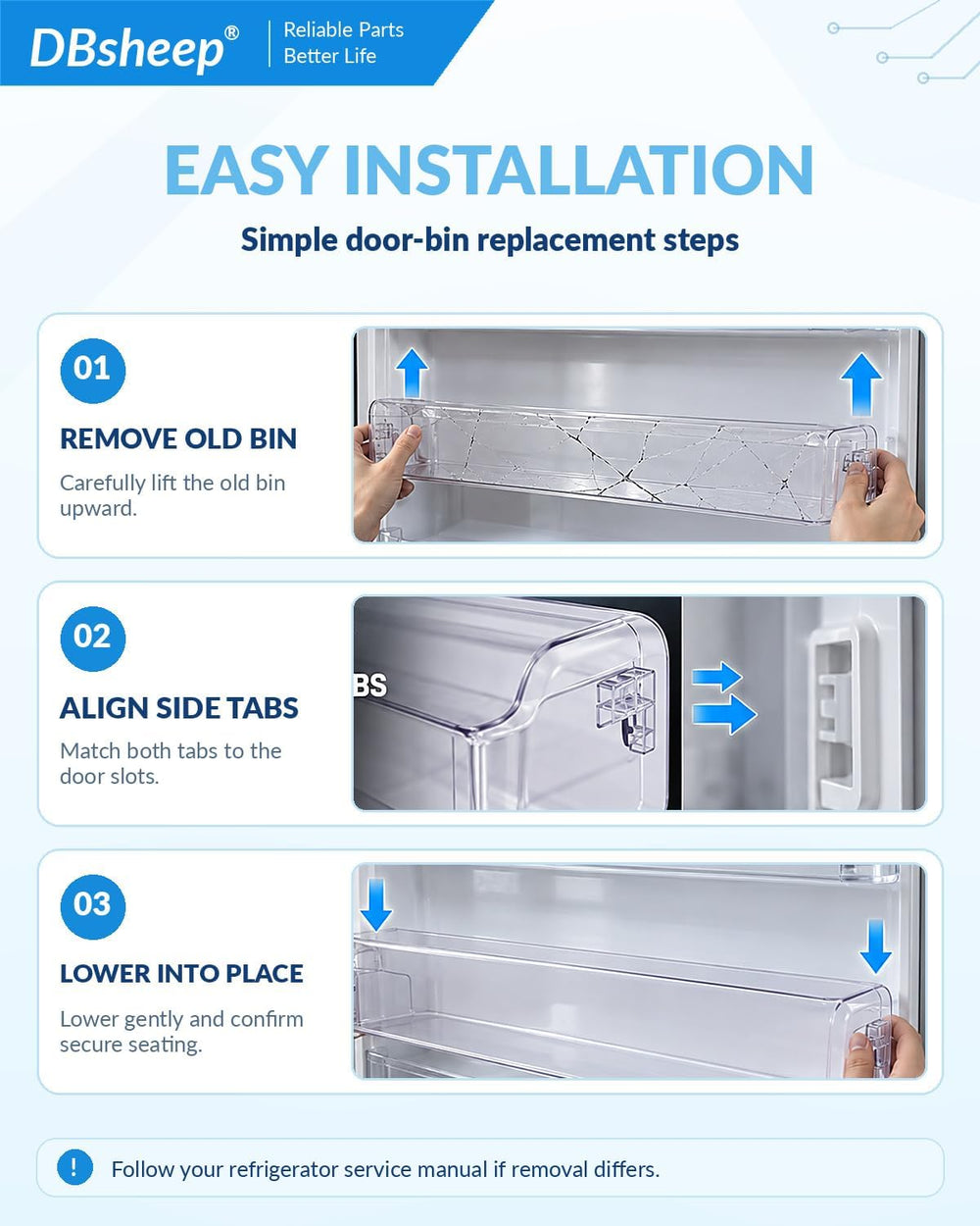 Refrigerator Door Shelf Bin - Replacement for LG MAN62749601