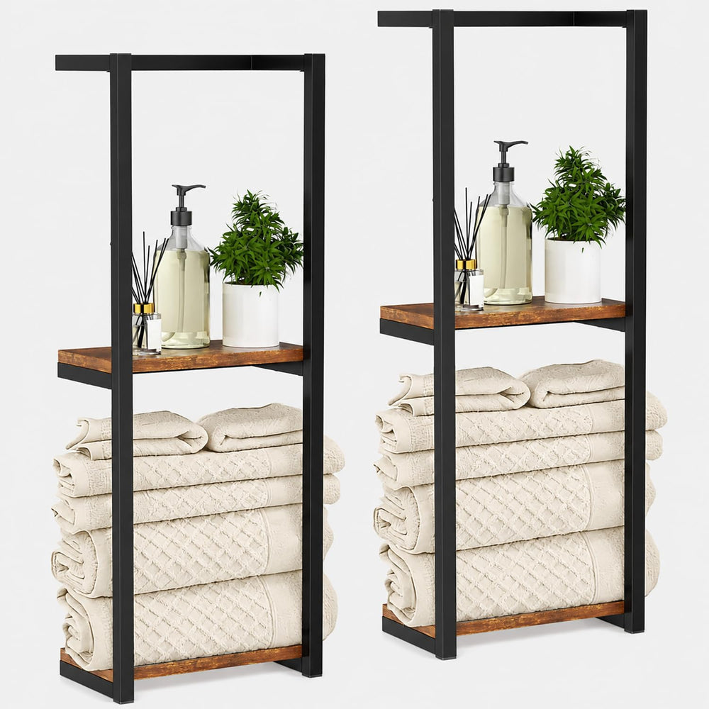 2 Pack Towel Racks for Bathroom, 2 Tier Wall-Mounted Towel Rack, Home Decor S...