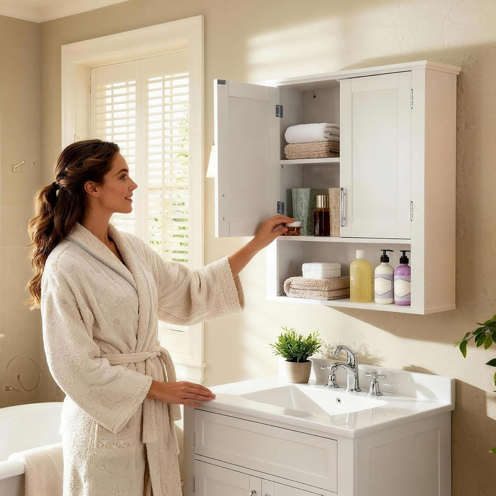 SUPER DEAL Bathroom Wall Cabinet Over The Toilet, Wall Mount Storage Medicine...