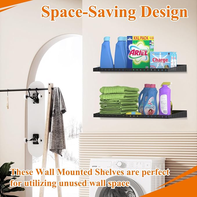 PEKGRIL 2 Pack Garage Wall Shelf, 1X2 Ft Heavy Duty Garage Shelving, Wall