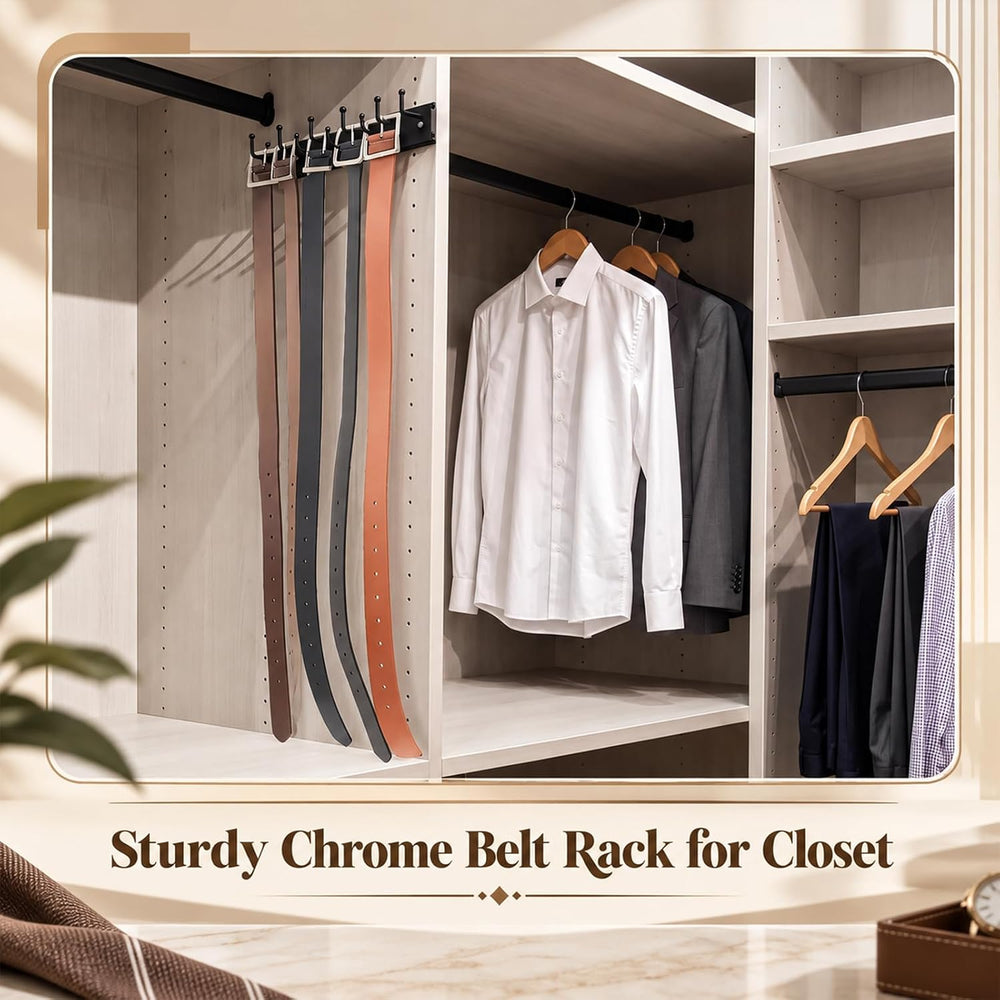 Blulu 2 Pcs 13.8'' Sliding Tie Rack Hangers for Closet, 9 Tie Each, B...
