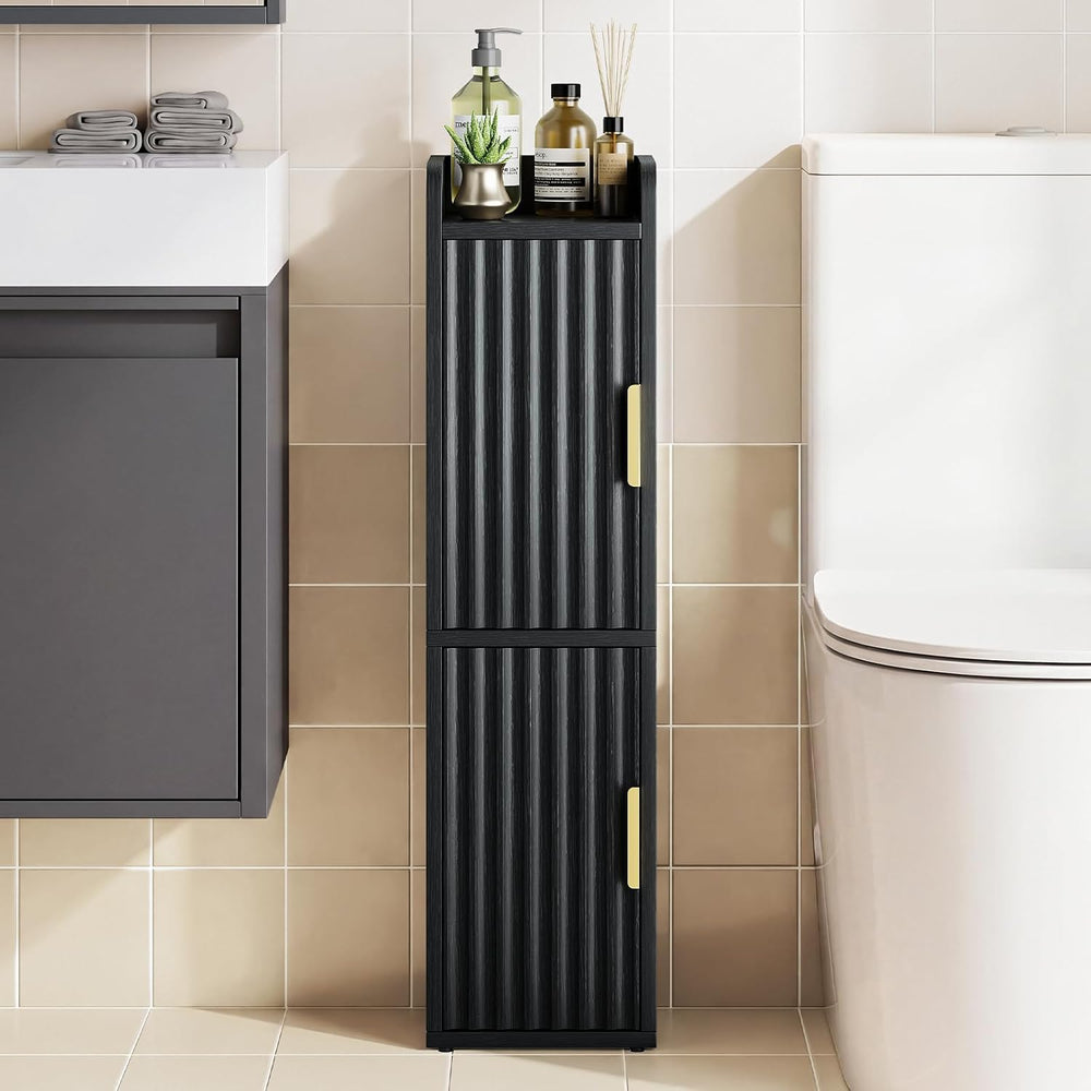 Yoobure Fluted Small Bathroom Storage Cabinet, Narrow Toilet Paper Cabinets