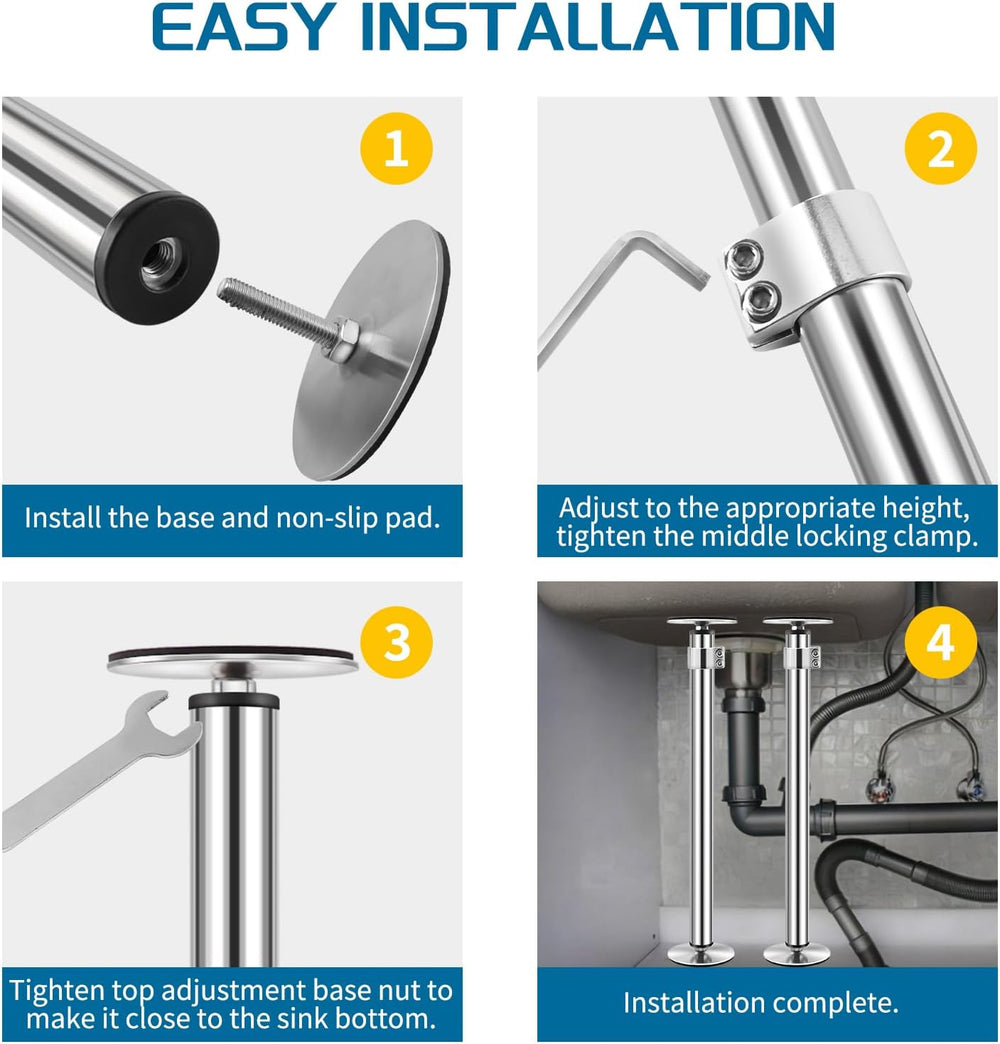 Undermount Sink Brackets, Stainless Steel, 2 Pack