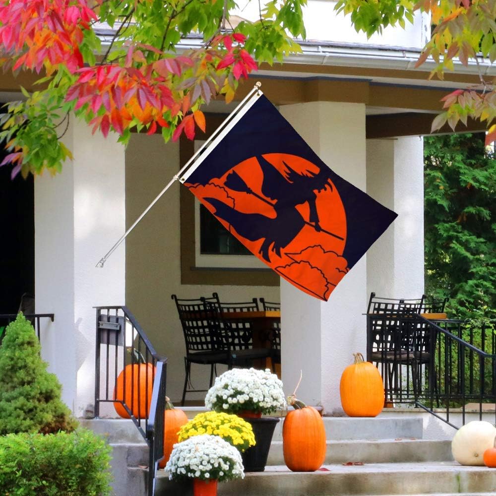 Halloween Witch House Flag & Pole Kit - Perfect for Halloween Decorations...