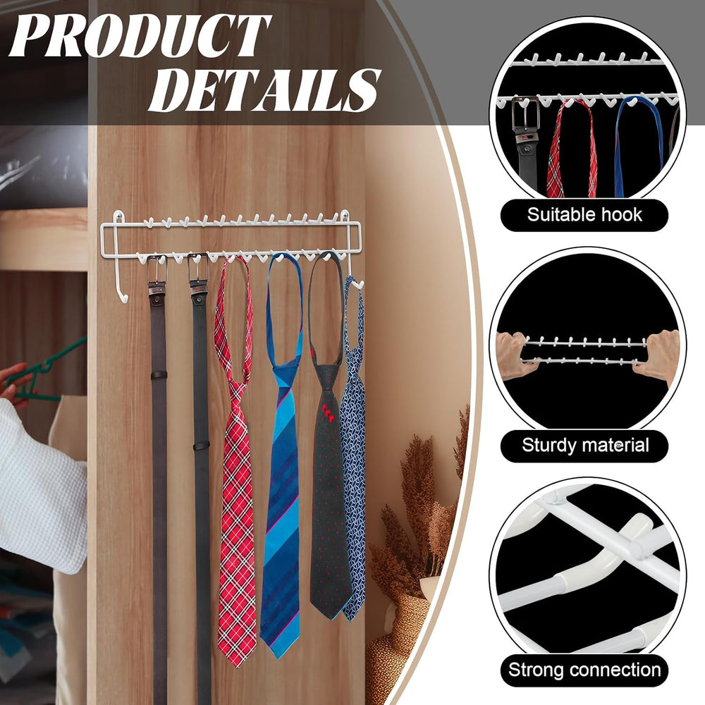 Gisafai 4 Pcs Tie Rack Organizer Wall Mounted, Belt Holder Rack