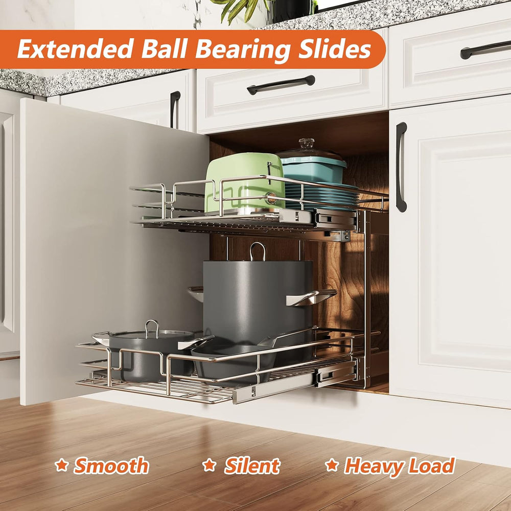 ROOMTEC Individual Pull Out Cabinet Organizer (12½" W x 21½" D), 2 ...