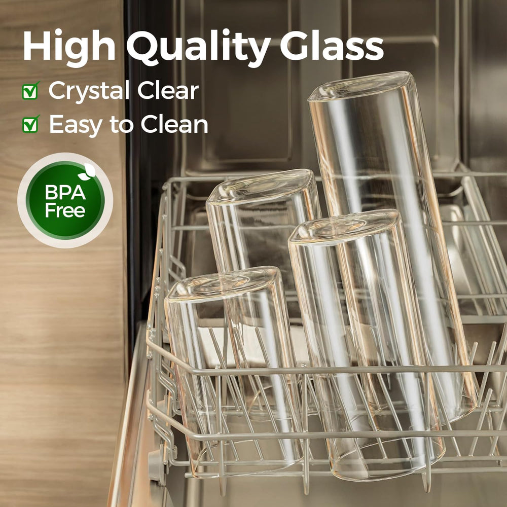 Glass Pantry Storage Containers with Lids 0.6/1.2/1.9 Qt 6 Pack