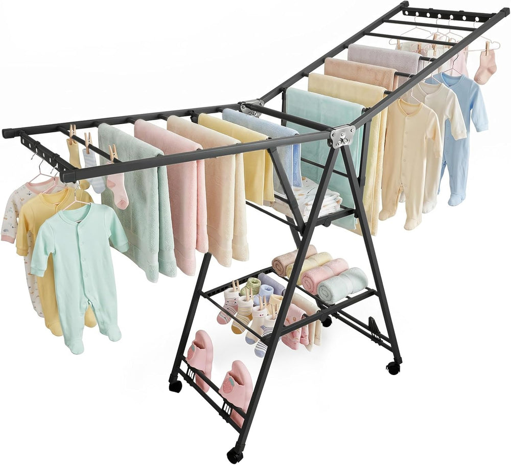 Standing Clothes Rack, Foldable, 3-Tier Drying Hanger