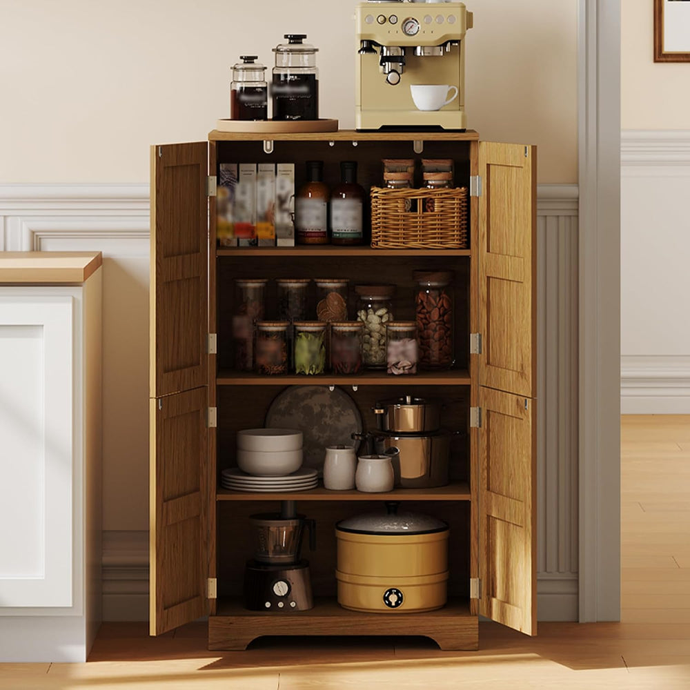 ChooChoo Bathroom Floor Cabinet with 4 Doors and Adjustable Shelves