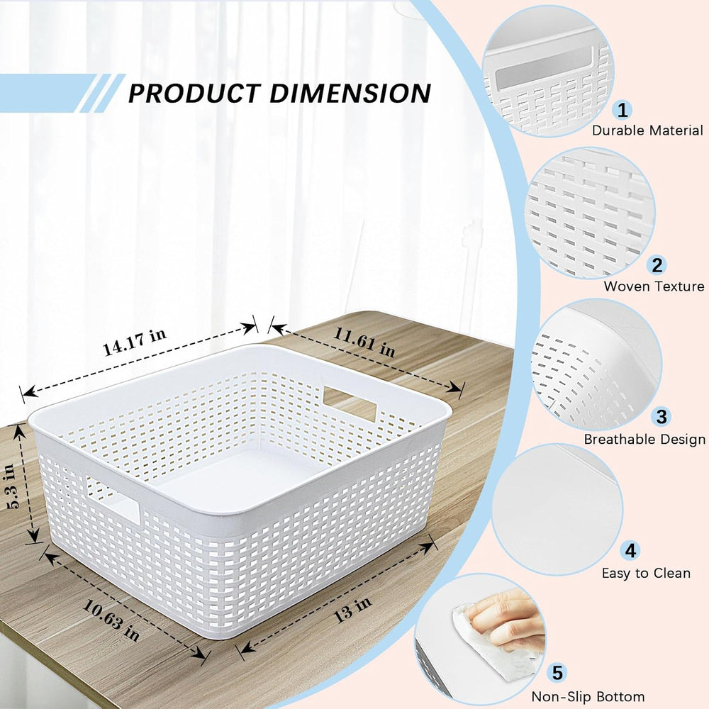 Soddeph Plastic Storage Baskets for Cabinets, Household Pantry Organization w...