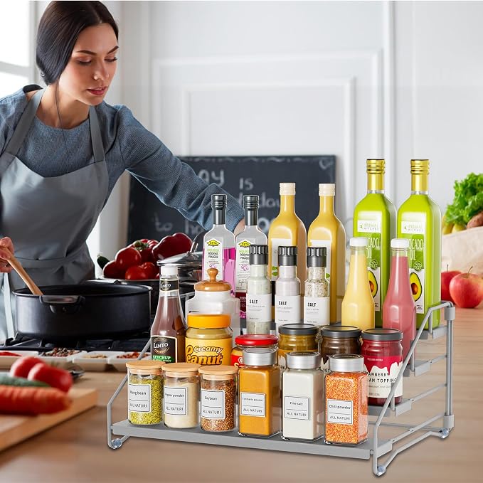 RCHYFEED 4 Tier Spice Rack Organizer, Spice Organization (2 Pack)