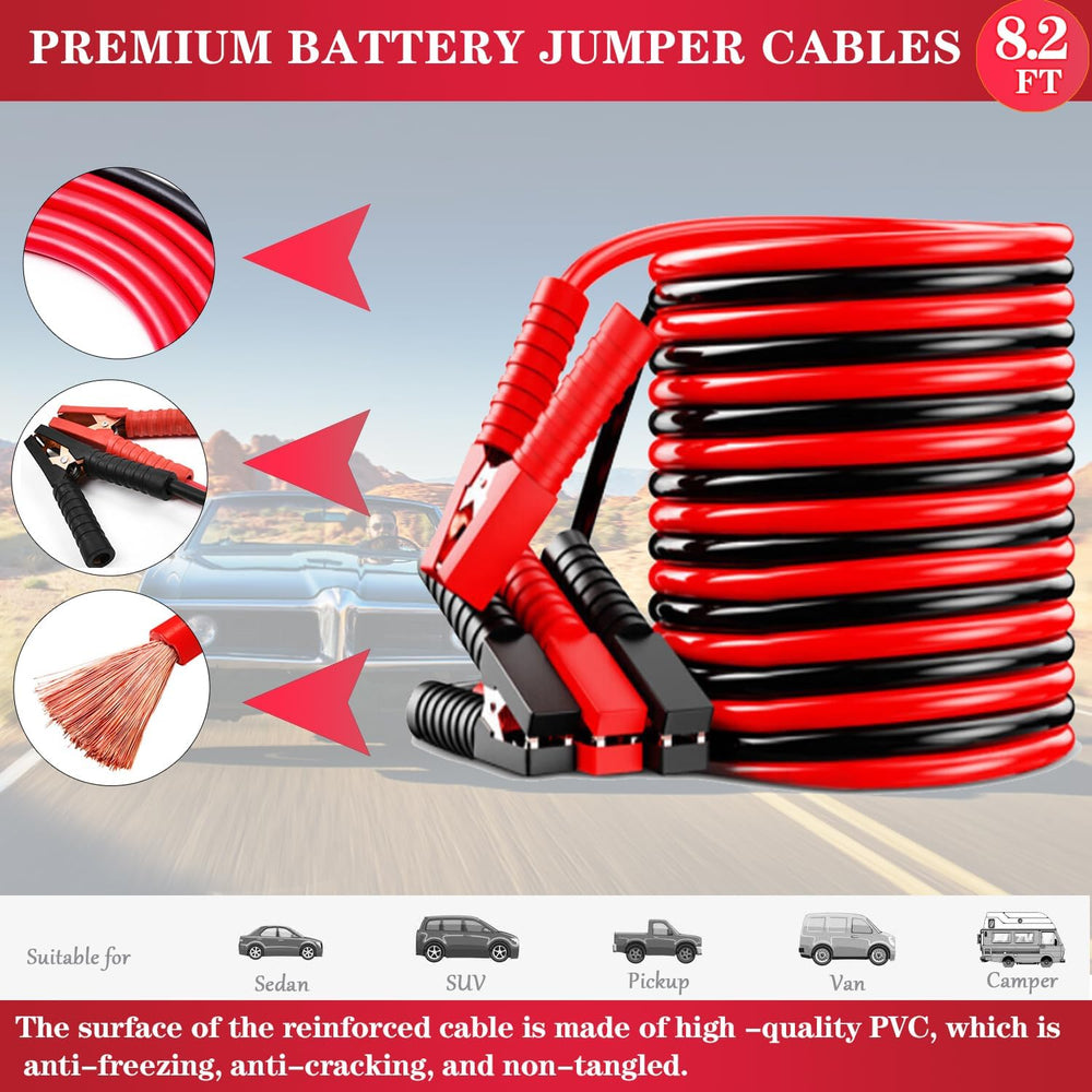 Car Roadside Emergency Kit with Jumper Cables Headlamp Car Safety Kits