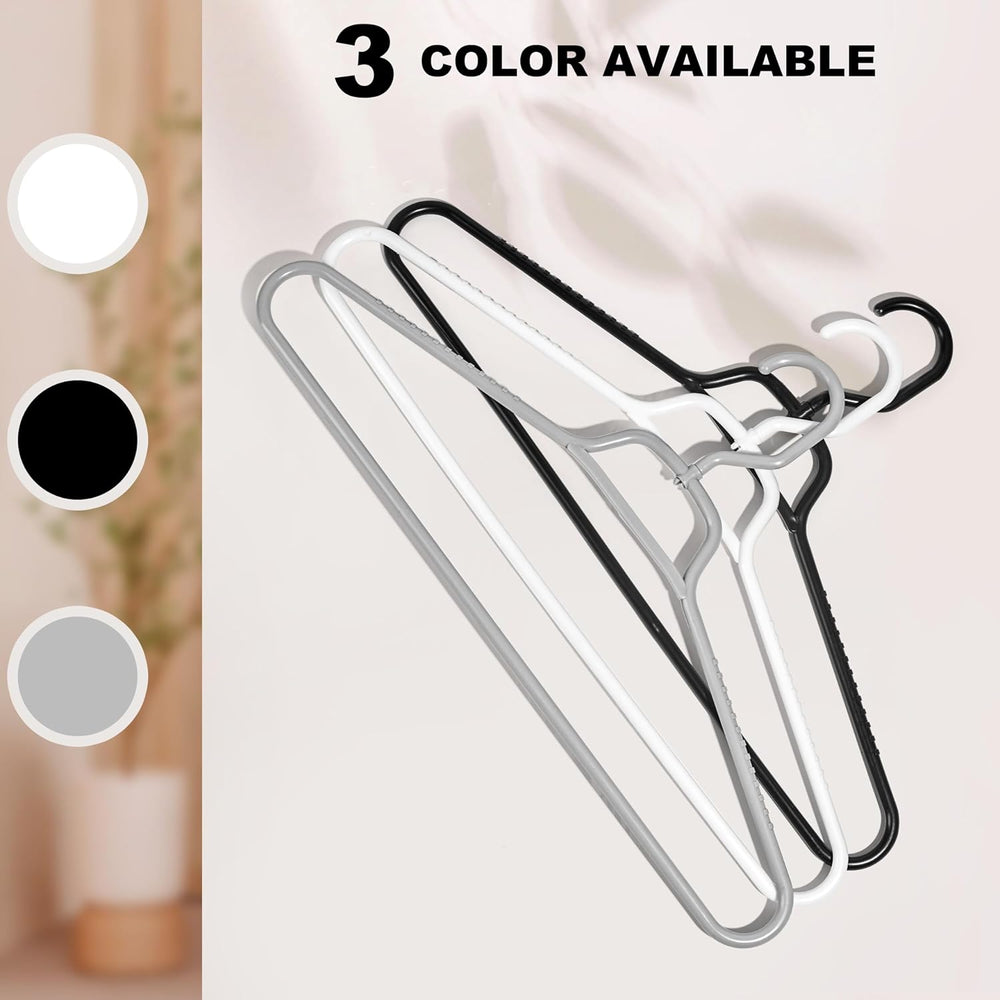 Quality Hangers Heavy Duty Gray Plastic Hangers 40-Pack with Swivel Hook | 7m...