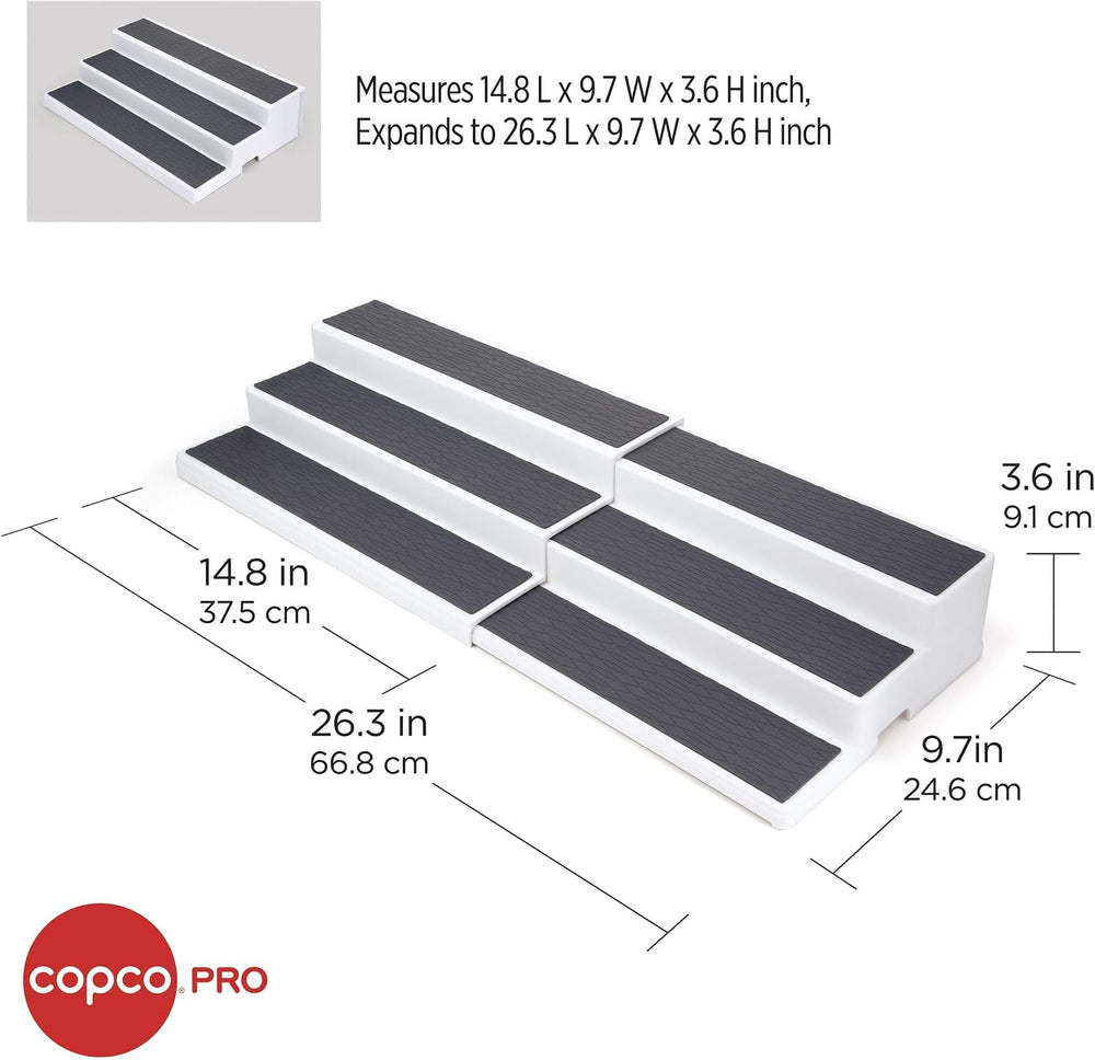 Copco – Pro Expandable 3 Tier Cabinet Organizer – Gray, Set of 2
