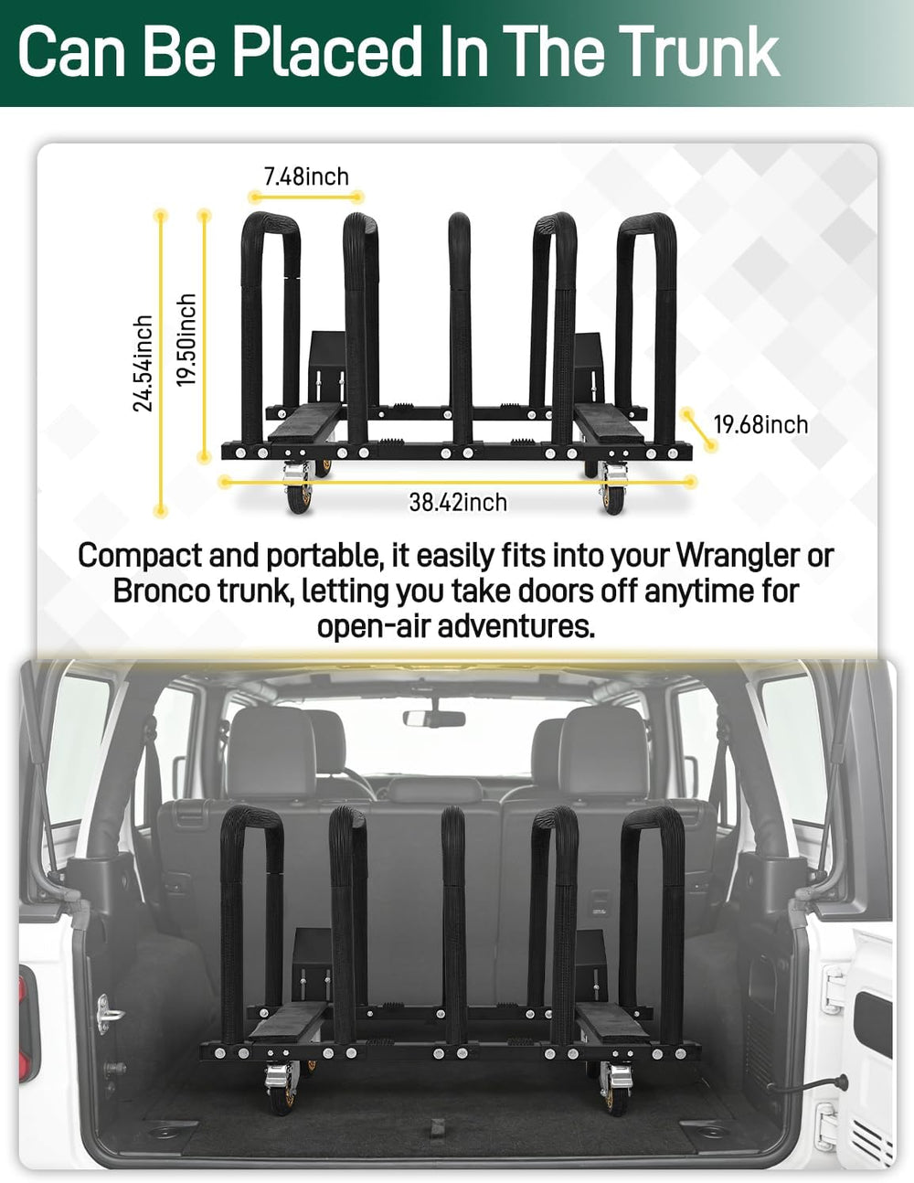 JROAD Upgrade Door Hanger Storage Rack Bracket Holder for 2007-2026 Jeep Wran...
