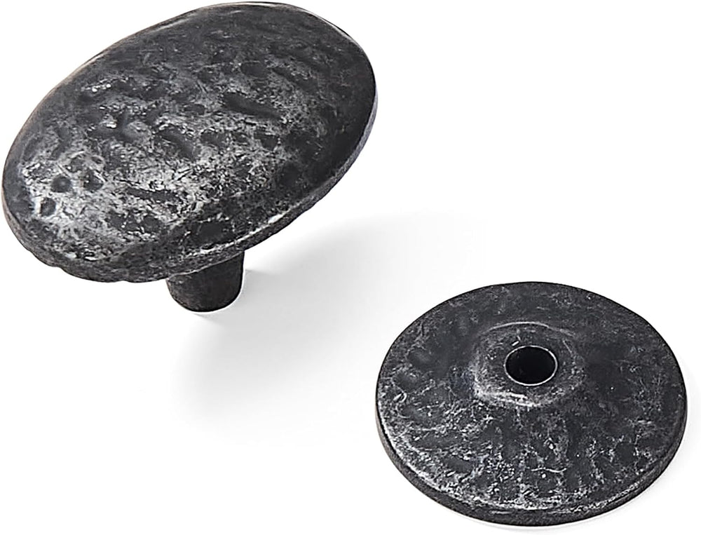 khtumeware 10 Pack Rustic Black Iron Cabinet Knobs 1-3/4 inch Cabinet Knobs B...