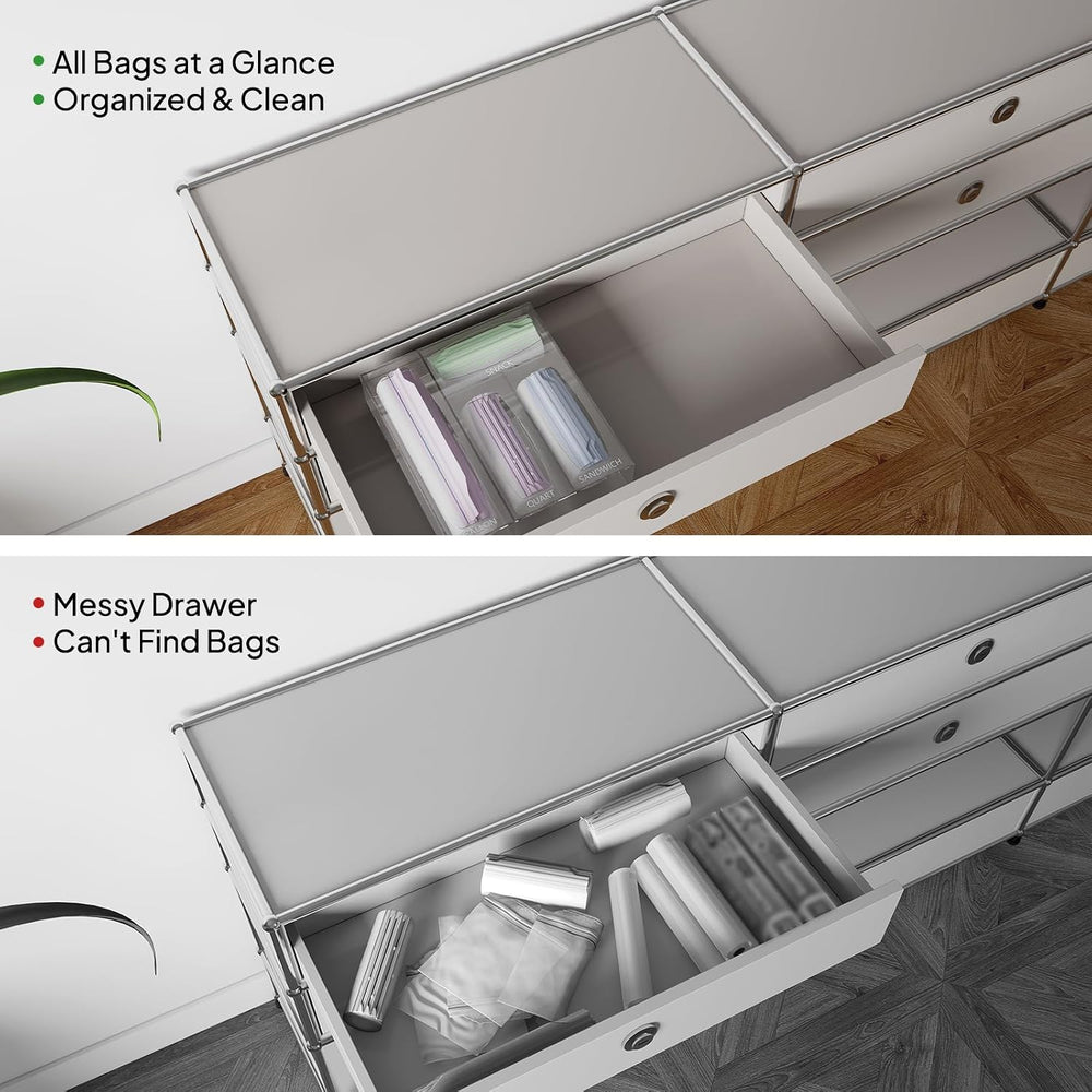Aquiver Acrylic Bags Storage Organizer - Baggie Bags Drawer Organizer & P...