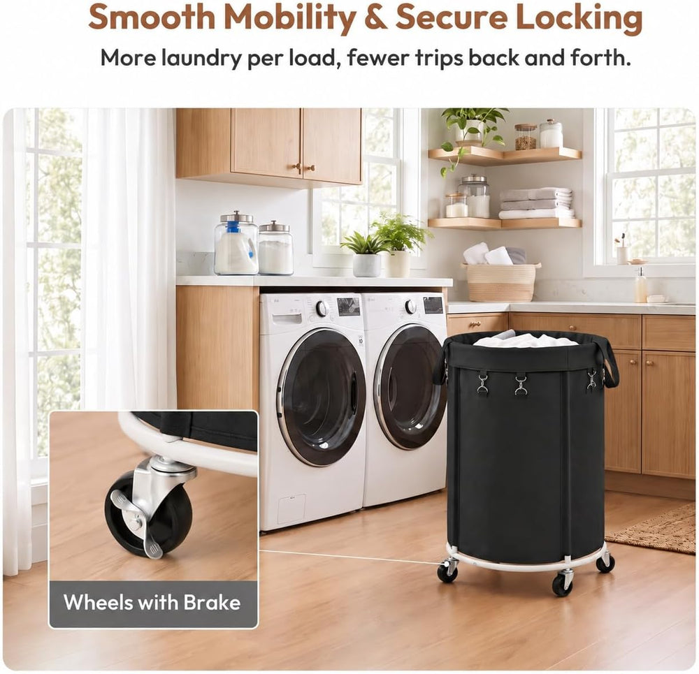 150L Large Capacity Rolling Laundry Basket Hamper with Wheels, Clothes hamper...