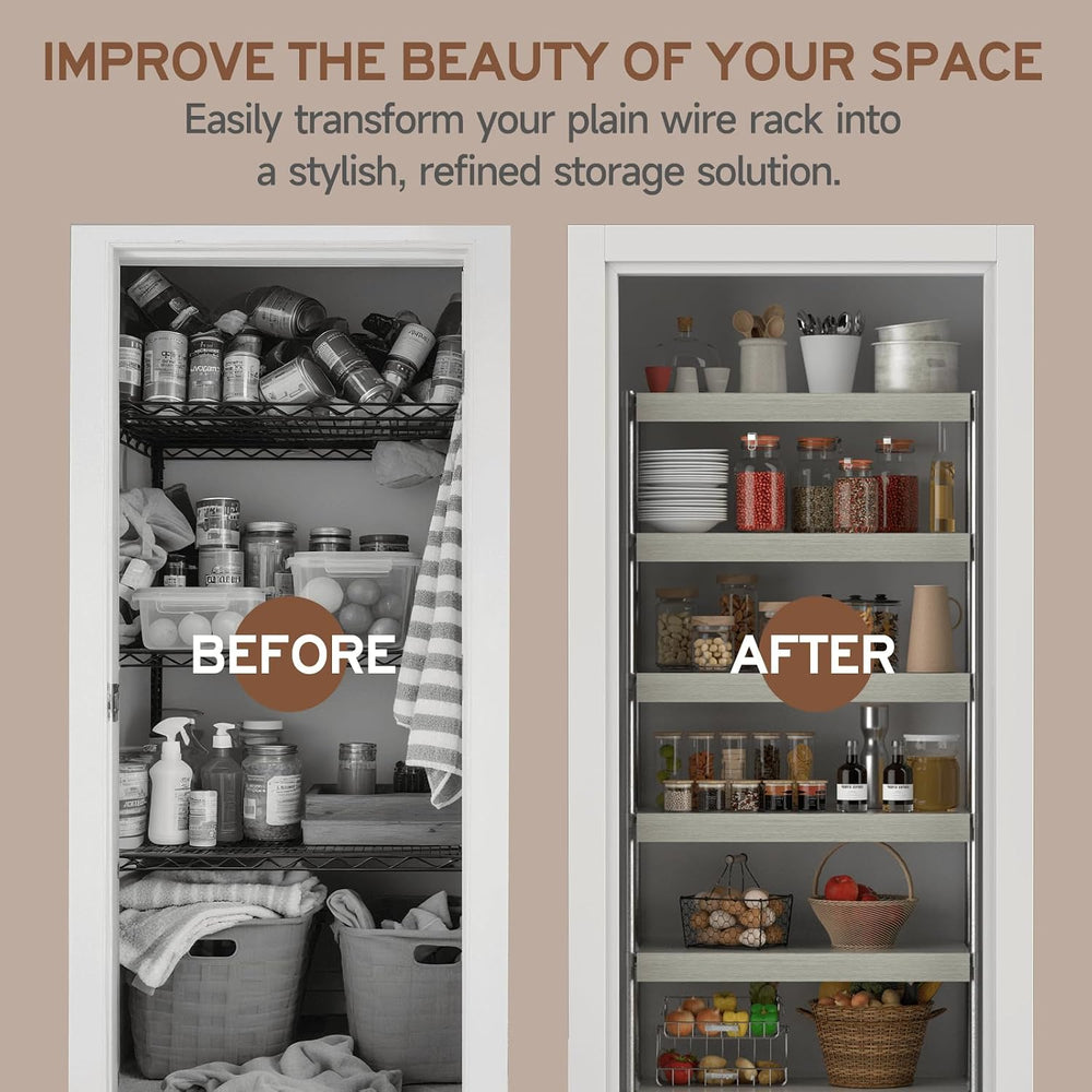 Wooden Wire Shelf Covers for Pantry & Closet – Wire Rack Covers for Shelv...