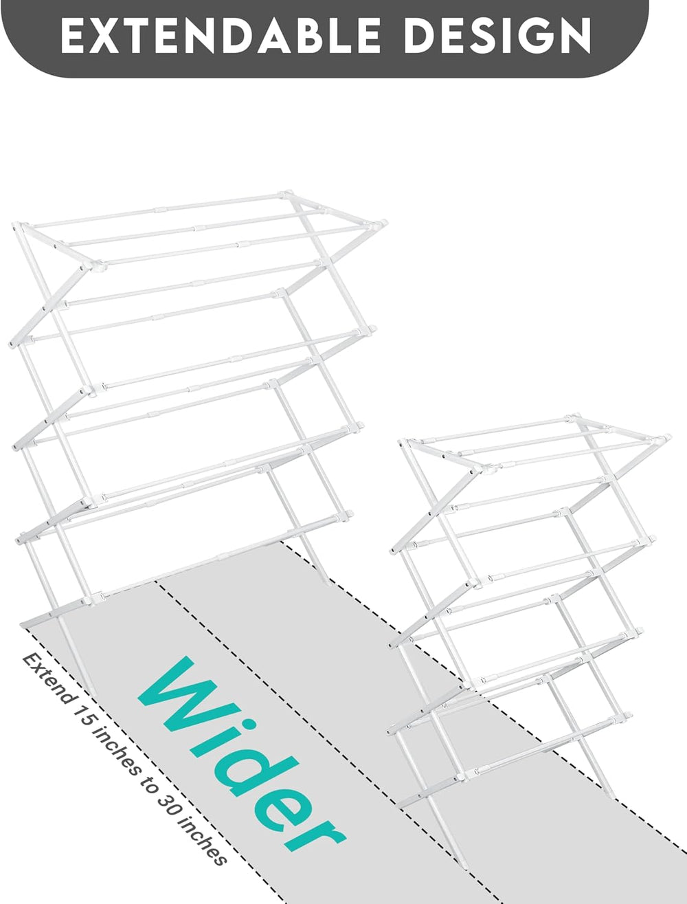 ZOES HOMEWARE 4-Tier Clothes Drying Rack, 4ft High Foldable Drying Rack Cloth...