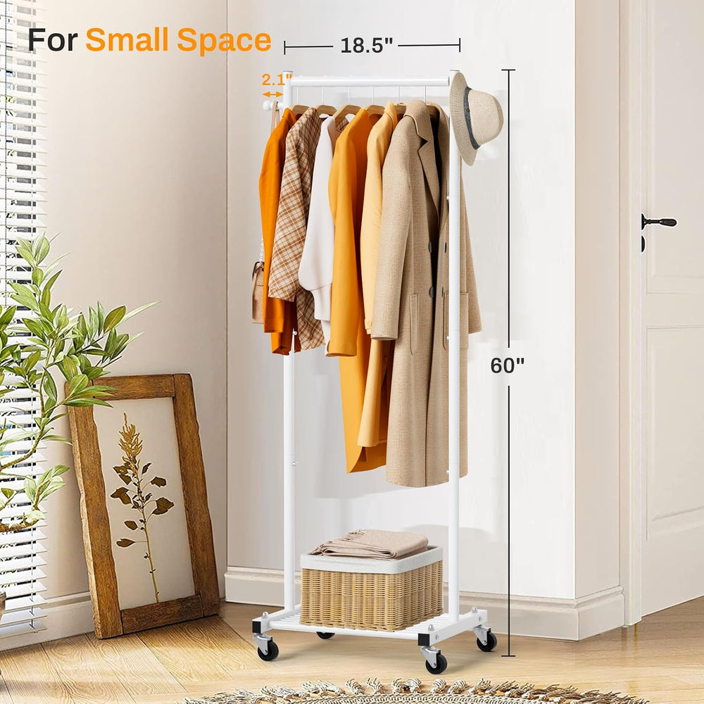 MISSLO Small Clothes Racks for Hanging Clothes Clothing Rack with Wheels 60&q...