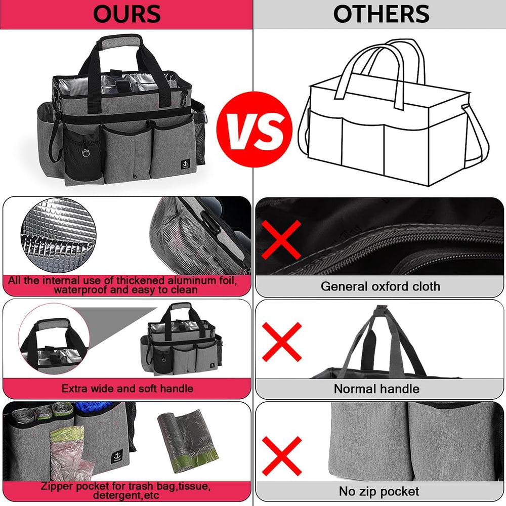 Large Cleaning Caddy Bag Built-in hard plastic sheet Aluminum foil lining