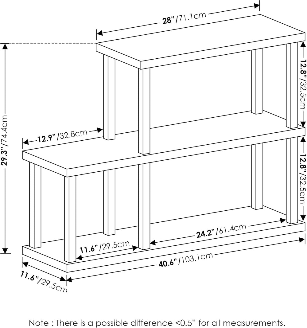 Furinno Turn-N-Tube No Tools Decorative Display Shelf, 3-Tier Ladder, Solid W...