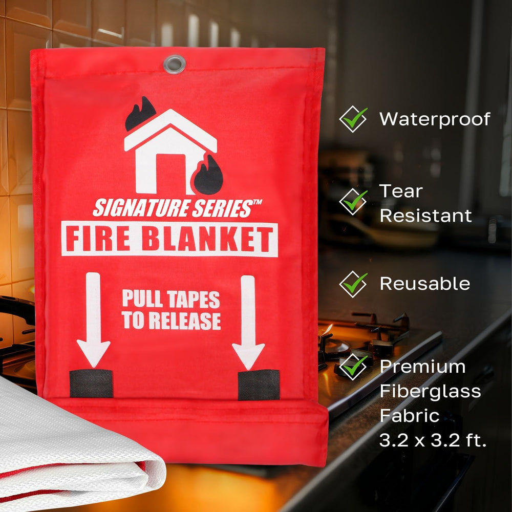 Signature Series Fire Blanket, Flame Suppression Fiberglass Blanket for Home ...