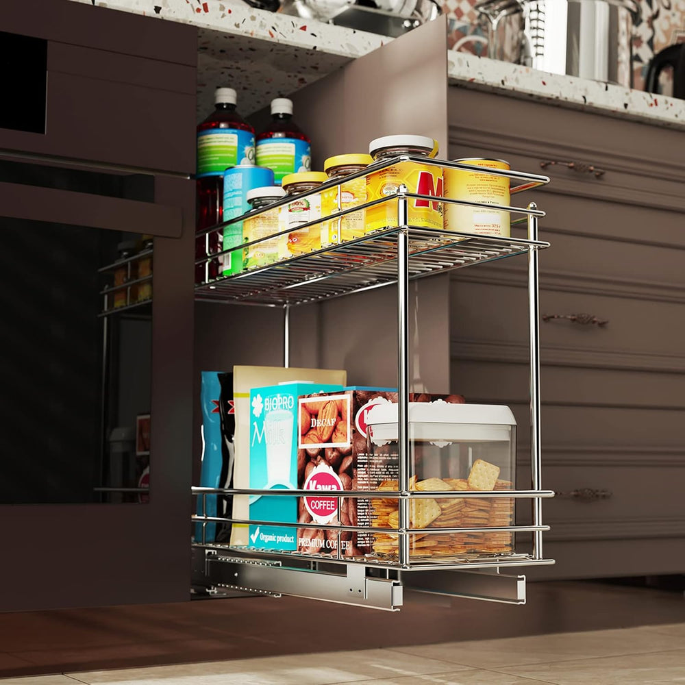 LOVMOR Pull Out Cabinet Organizer and Storage (5" W x 21" D) 2-Tier...