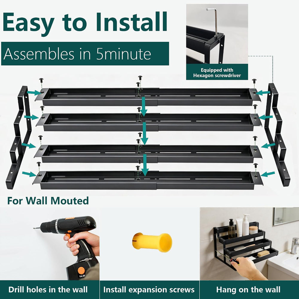 Expandable Spice Rack 4 -Tier Spicy Shelf for Countertop & Cabinet