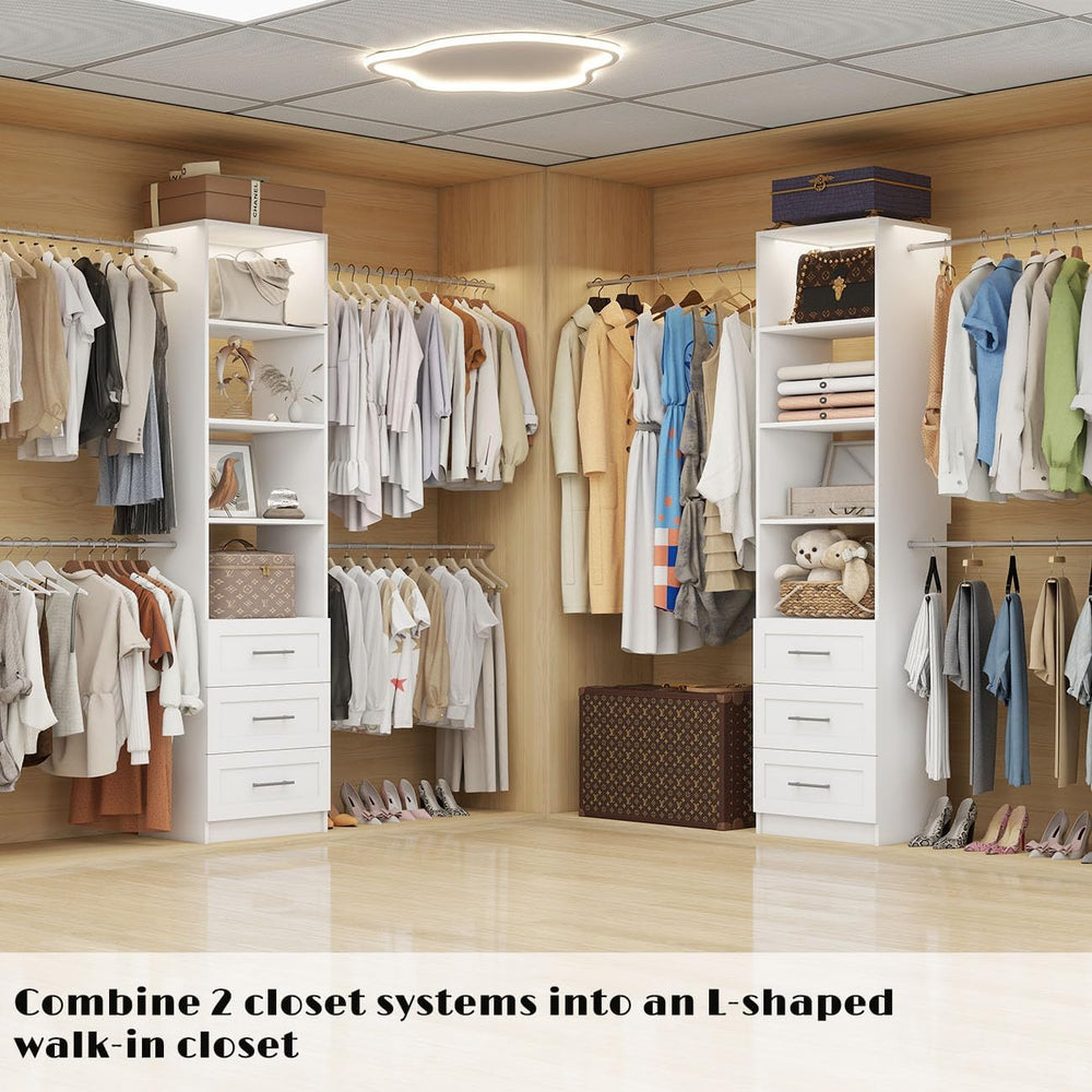 Closet System with Drawers, 5FT-9FT Custom Closet Organizer System 114.9"...