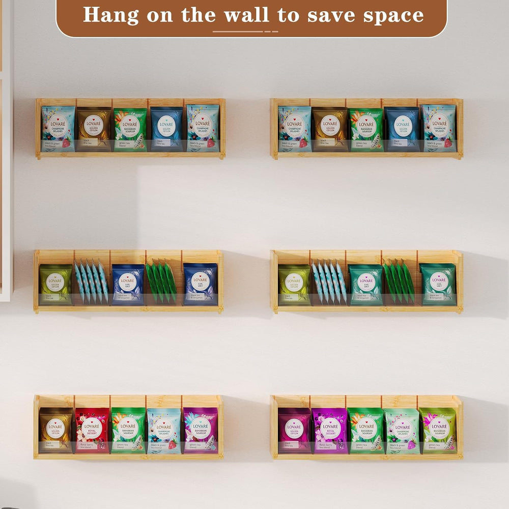 X-cosrack Bamboo Tea Bag Organizer Storage Box, 3 Tier Stackable Tea Bag Box ...