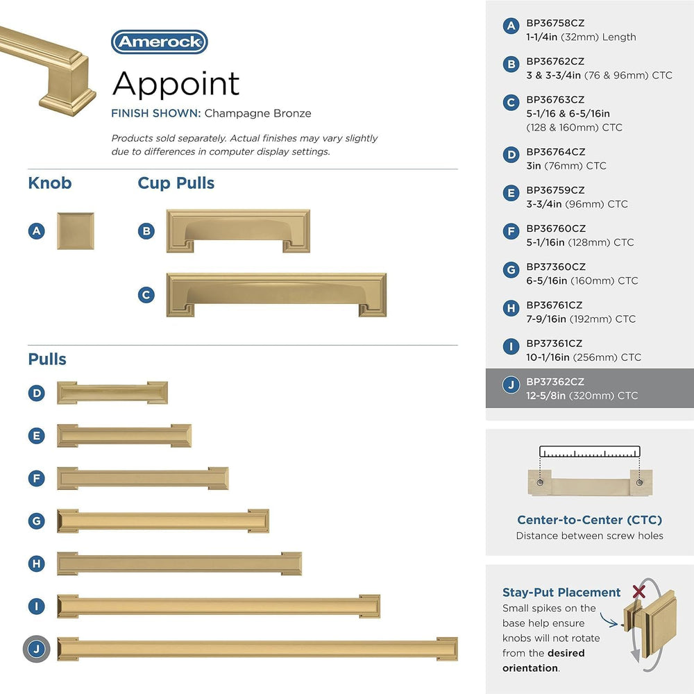 Amerock 12-5/8" Appoint Champagne Bronze Drawer Pull