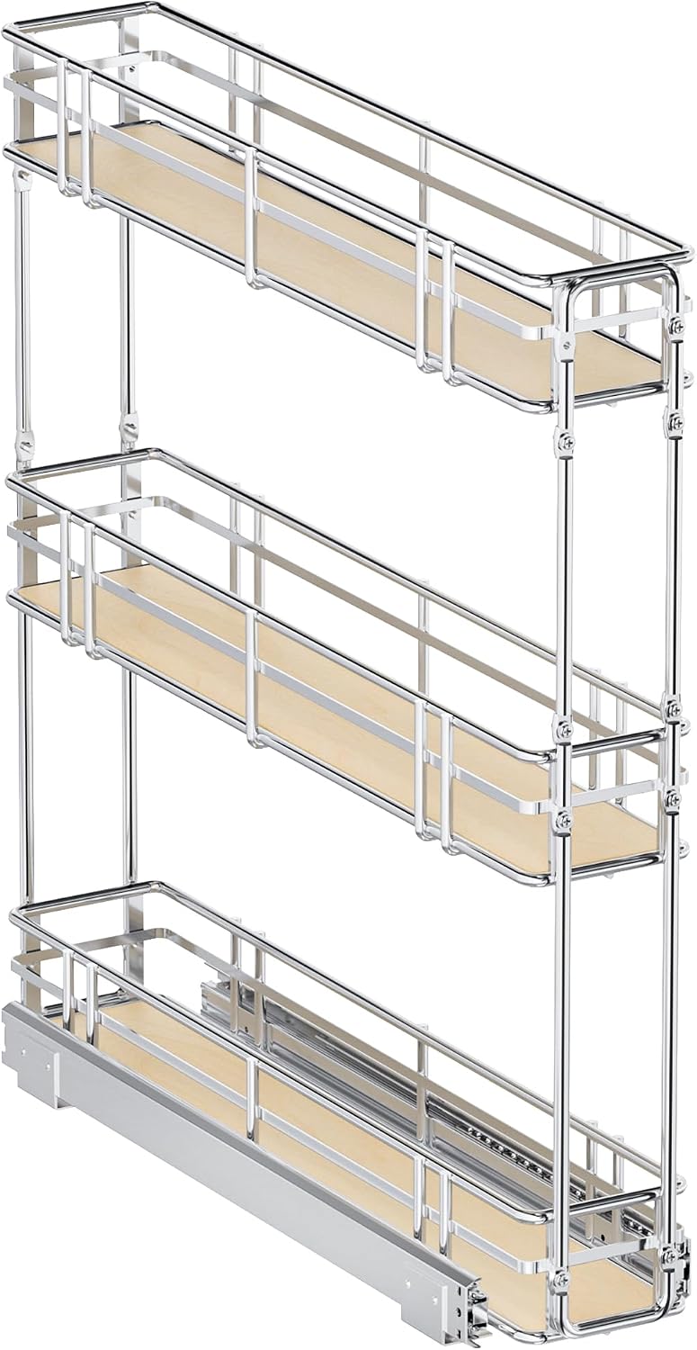 5" W x 20.5" D 3-Tier Pull Out Spice Rack Organizer for 6" Cab...