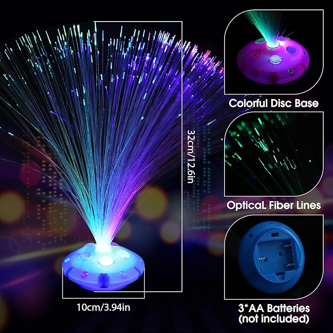 Retisee 12 Pcs Halloween Fiber Optic Lamp Multicolored Centerpiece Optic Ligh...