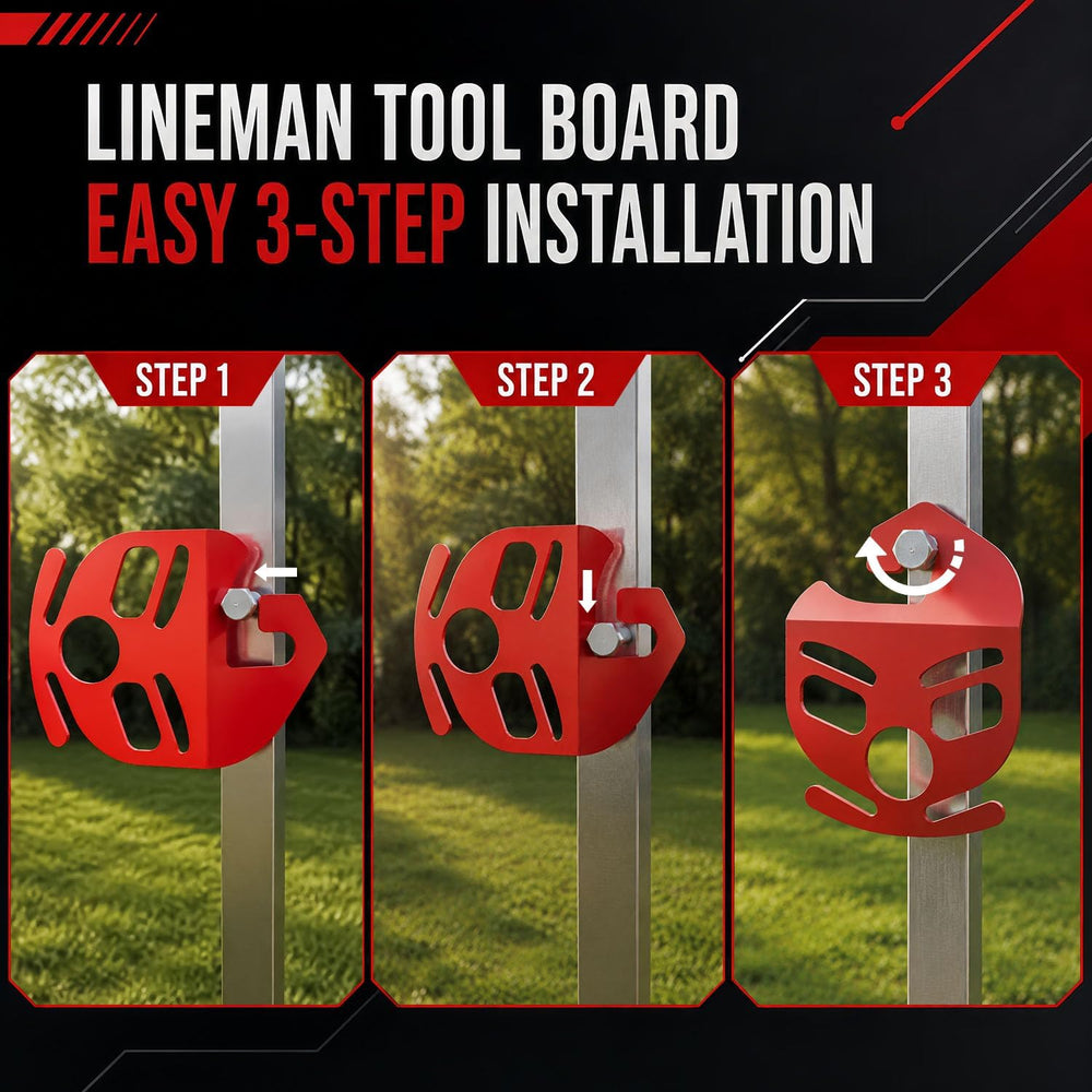 Heavy Load Lineman Tool Board, Multi-Shape Slots Rustproof Steel Holder