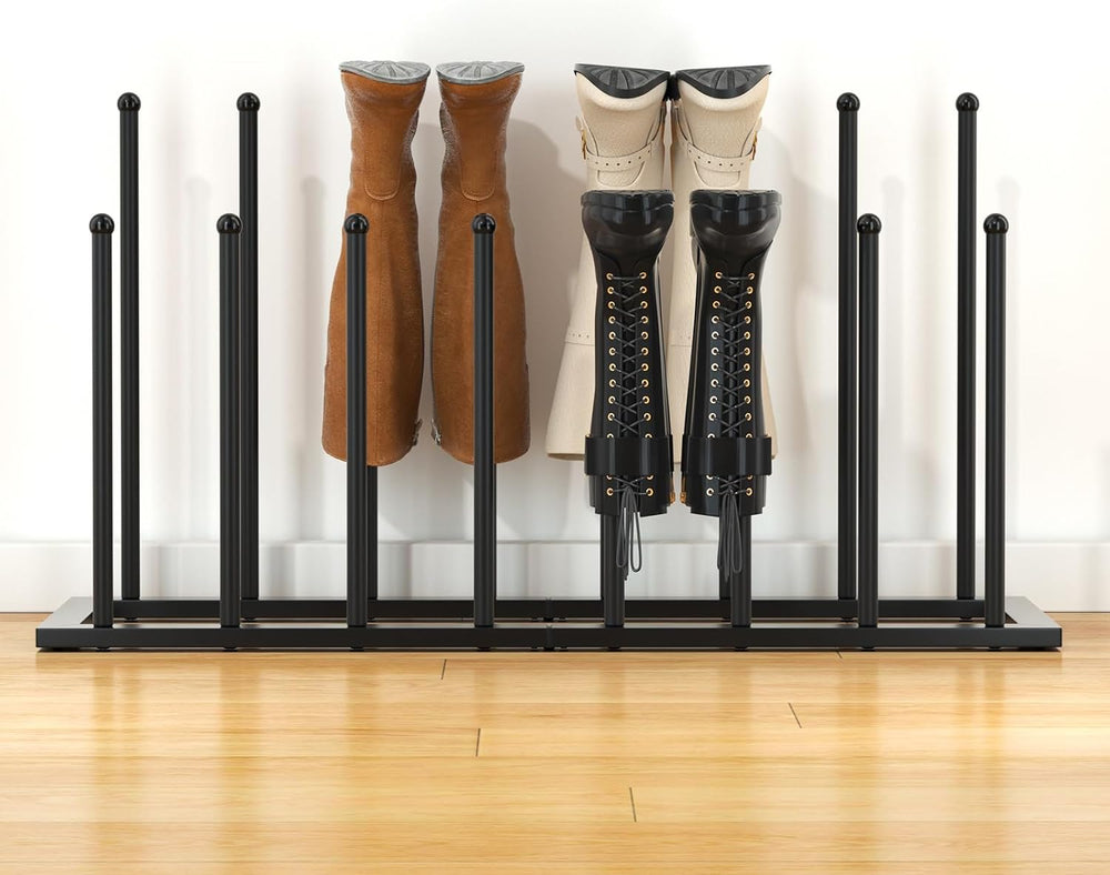 Urban Deco Free Standing Shoe Racks, Boot Organizer for Tall Boots, Black Met...