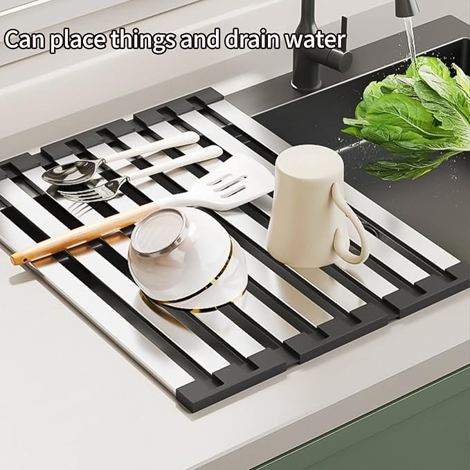 Foldable Dish Drying Rack, Over The Sink Dish Drying Rack ,Dish Drying mat,Dish