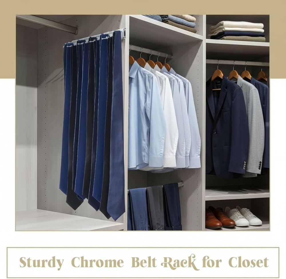 Blulu 2 Pcs 13.8'' Sliding Tie Rack Hangers for Closet, 25 Tie Each, ...