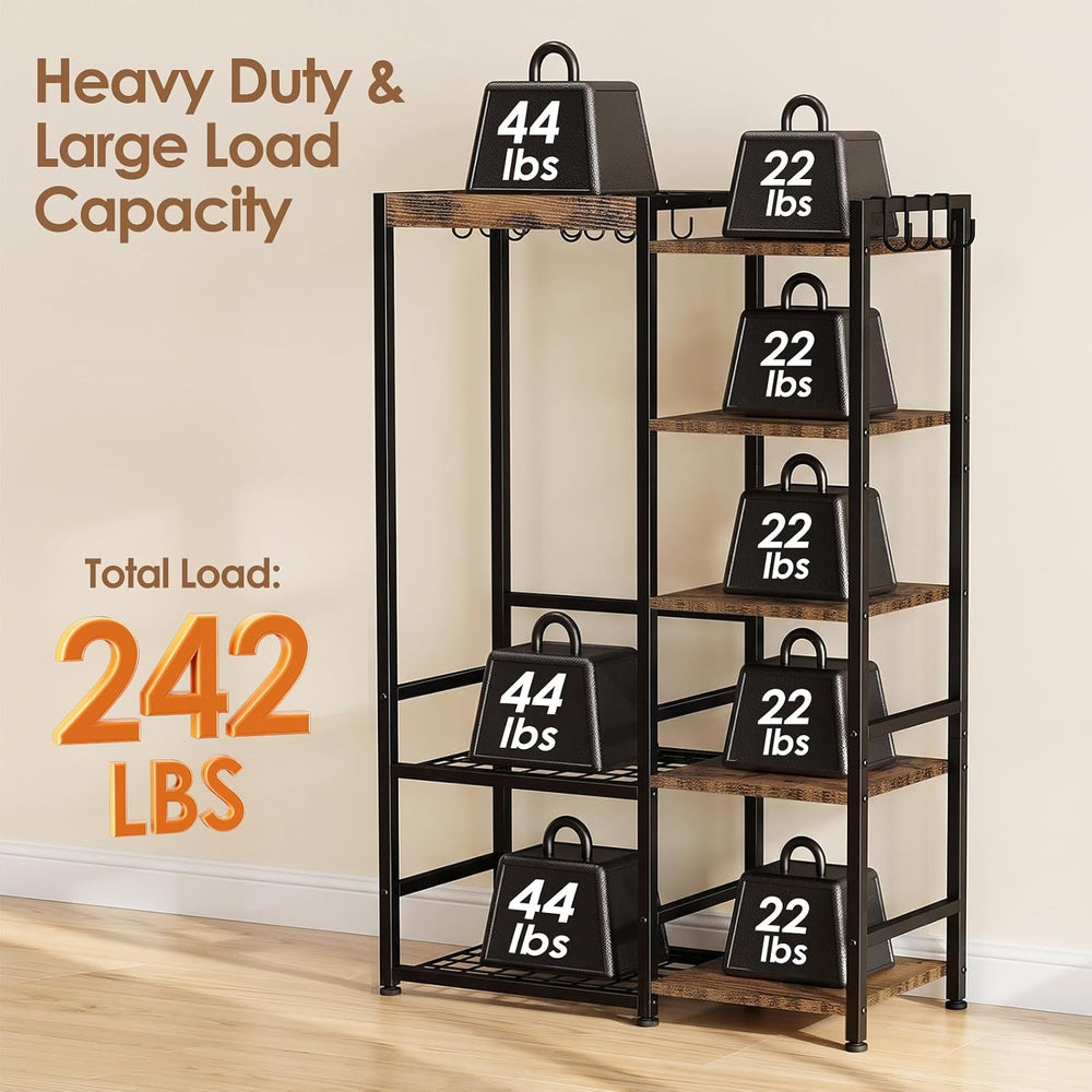 Housolution 5 Tier Cast Iron Pot Rack Pan Organizer Cookware Storage Shelf