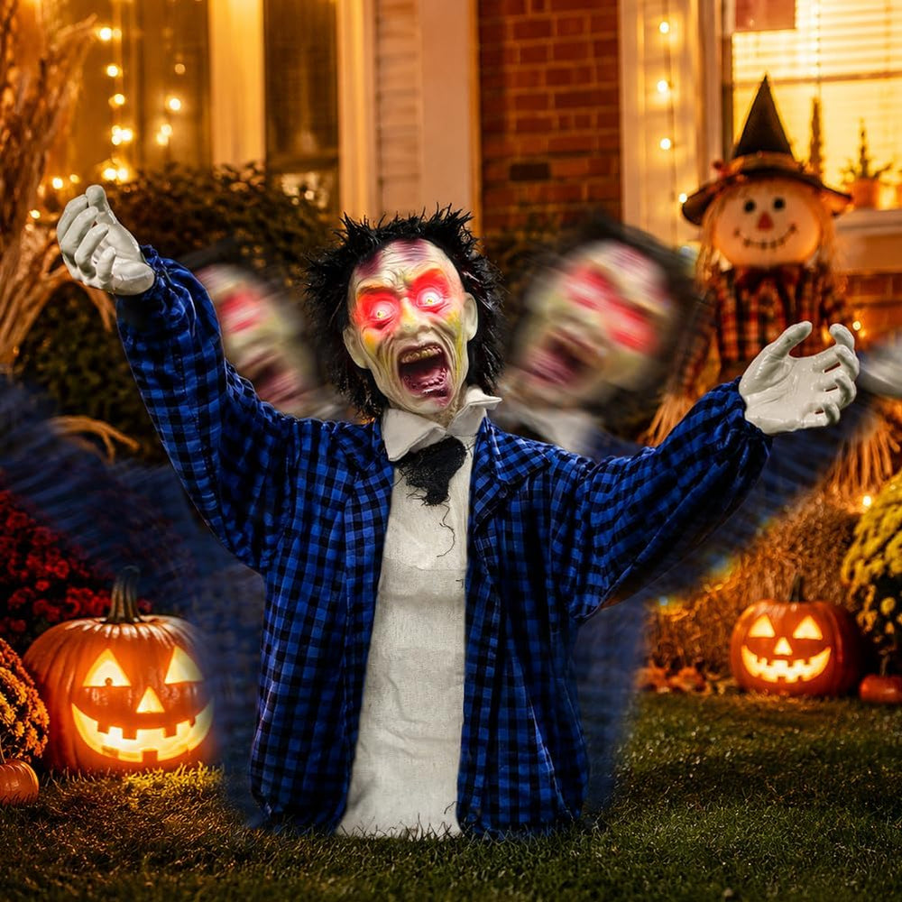 Halloween Animatronics Zombie Groundbreaker, Swaying Zombie Outdoor Decor