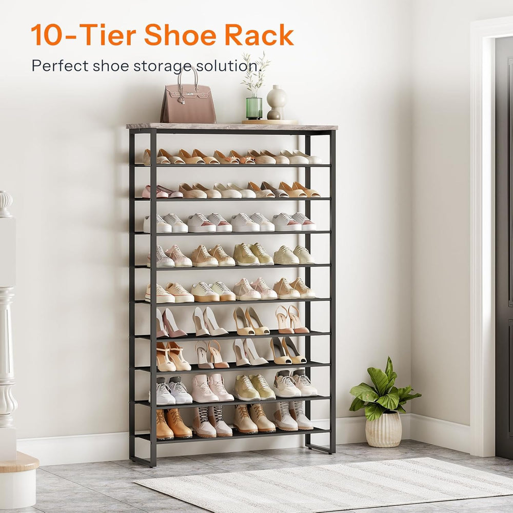 HOOBRO 10-Tier Shoe Rack for Entryway, 39.4" L Shoe Storage Organizer, L...