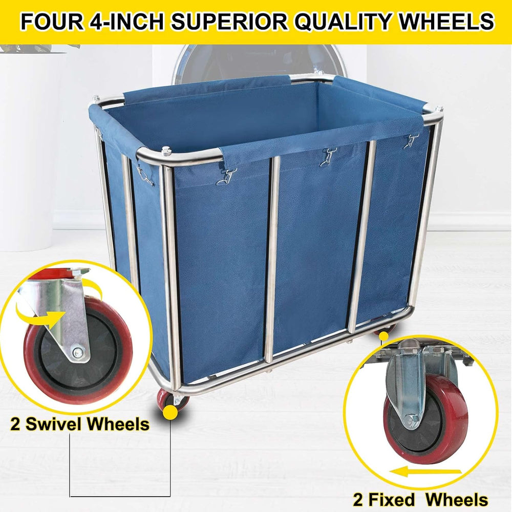 Commercial Laundry Cart with Wheels,400L Heavy Duty Laundry Hampers