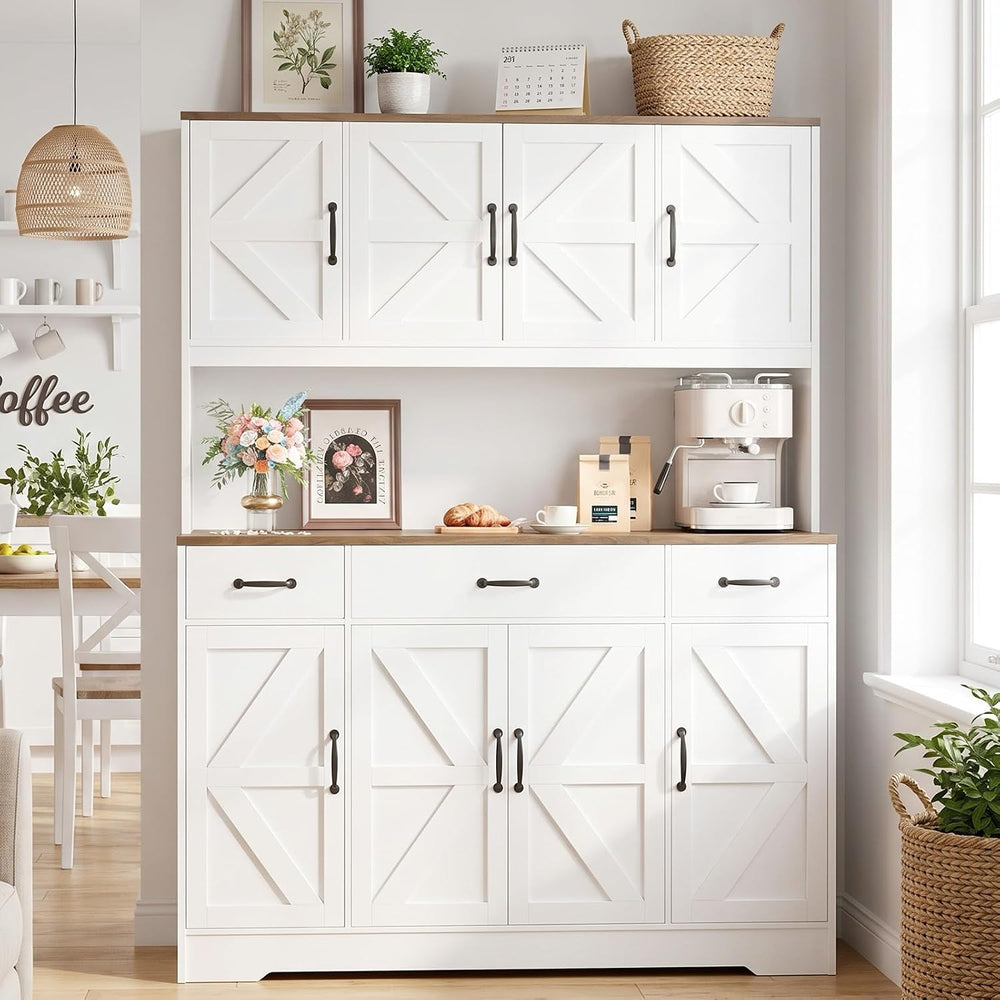 71"H Kitchen Pantry Storage Cabinet, 55" W Kitchen Hutch Cabinet